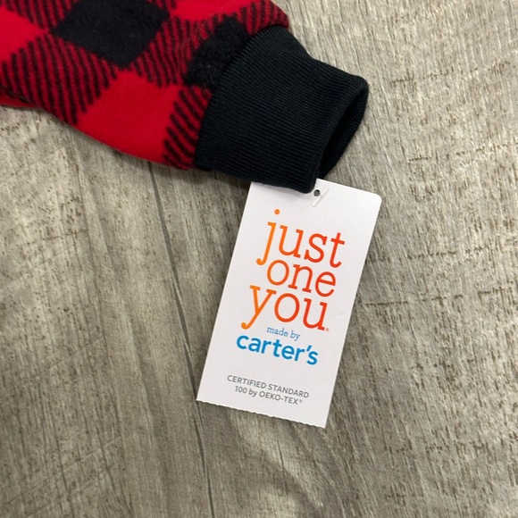 Boys Carter’s Baby 12 Mo Months Quarter 1/4 Zip Red Long Sleeve Fleece Pullover - Picture 5 of 8